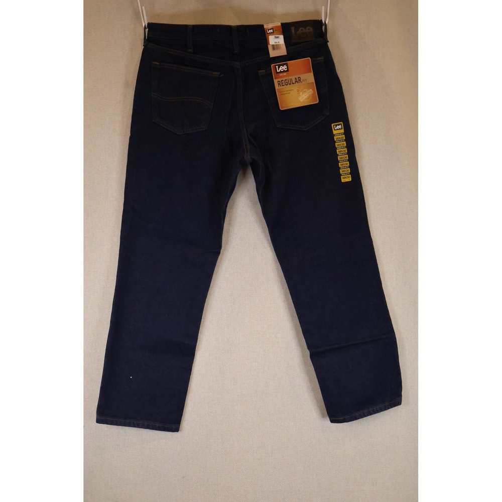 Lee Regular Fit Mens Jeans 38x30 Pepper Prewash Indigo Straight Leg 2008989 NEW